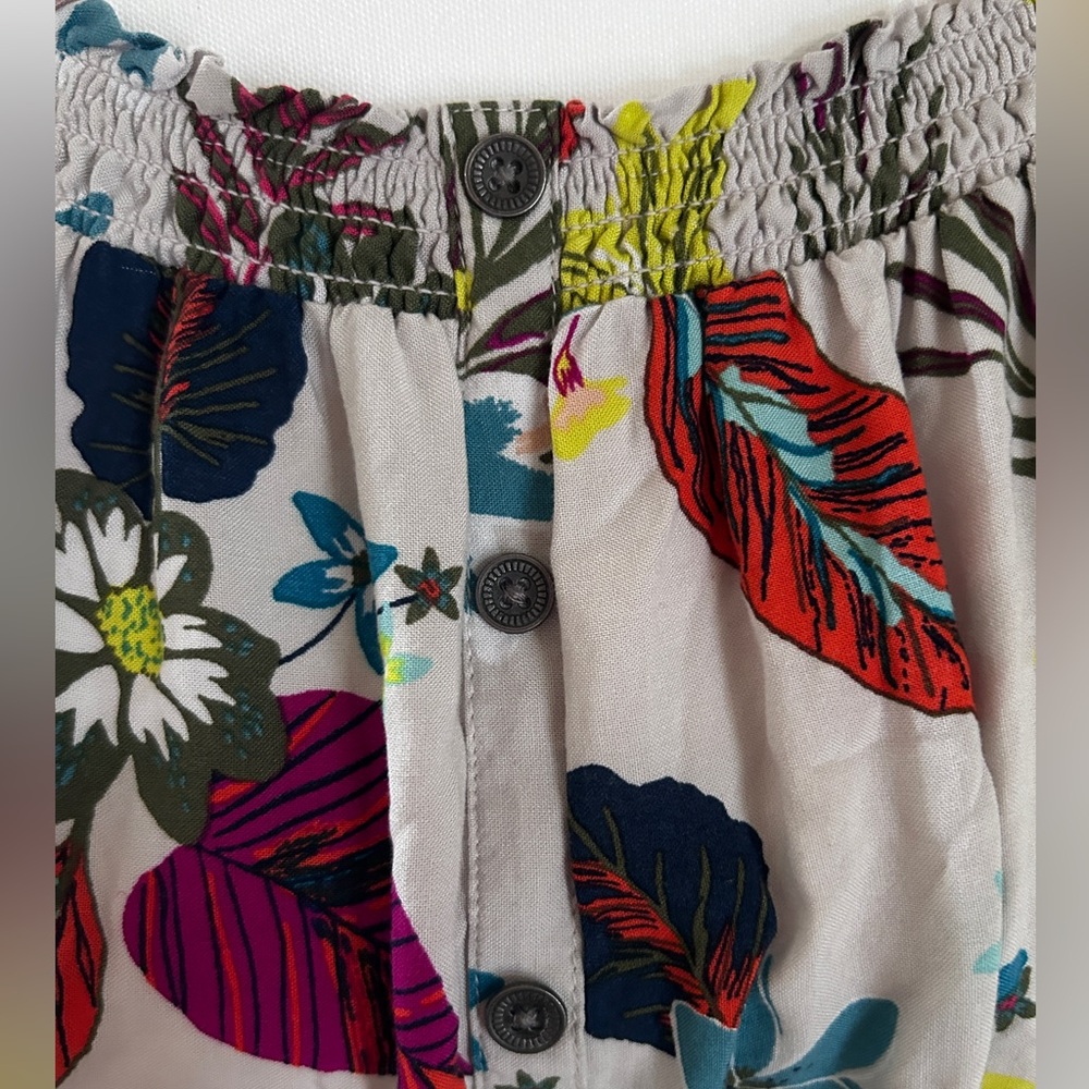 Terra Sky Floral Shirt Blouse Curvy Comfort Ruffle Sleeve Lightweight Plus Sz 1x - Picture 7 of 12